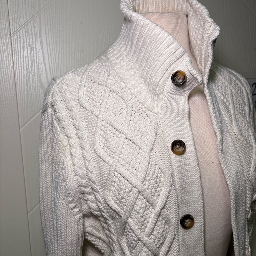 Swedish Cotton Cable‎ Knit Cardigan | heritage alpine sweater-Medium/ grandpa - Picture 6 of 16